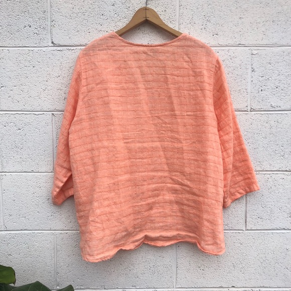 Linen Peach Button Down - Picture 6 of 6